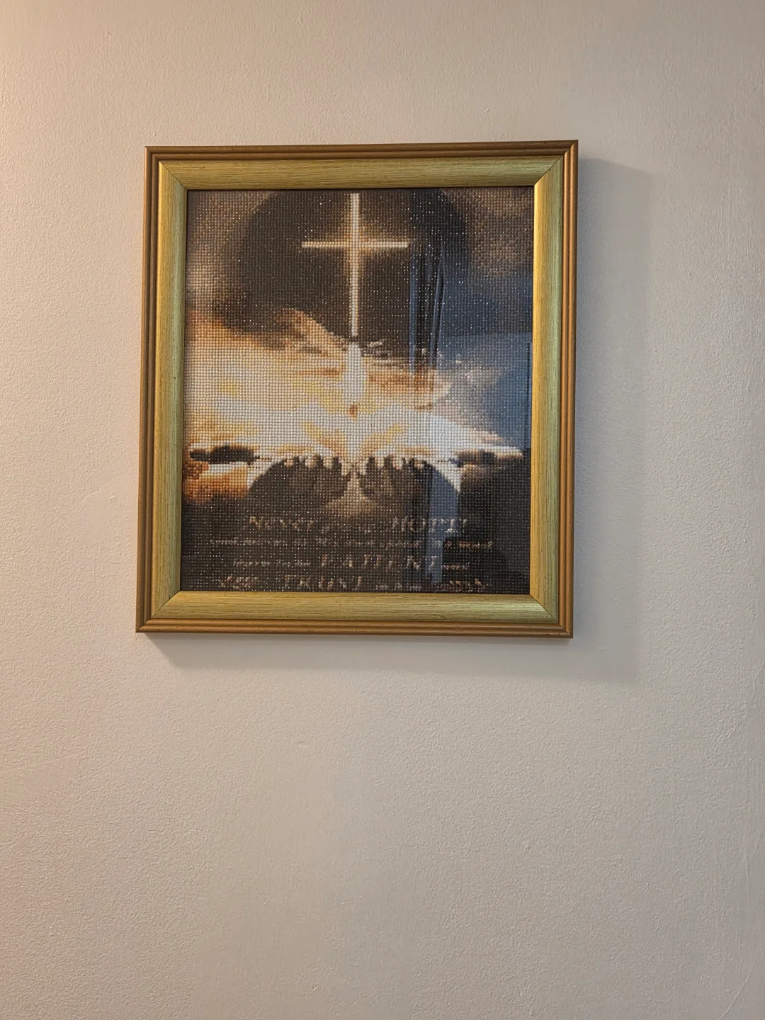 Framed Diamond Painting of Cross thumbnail