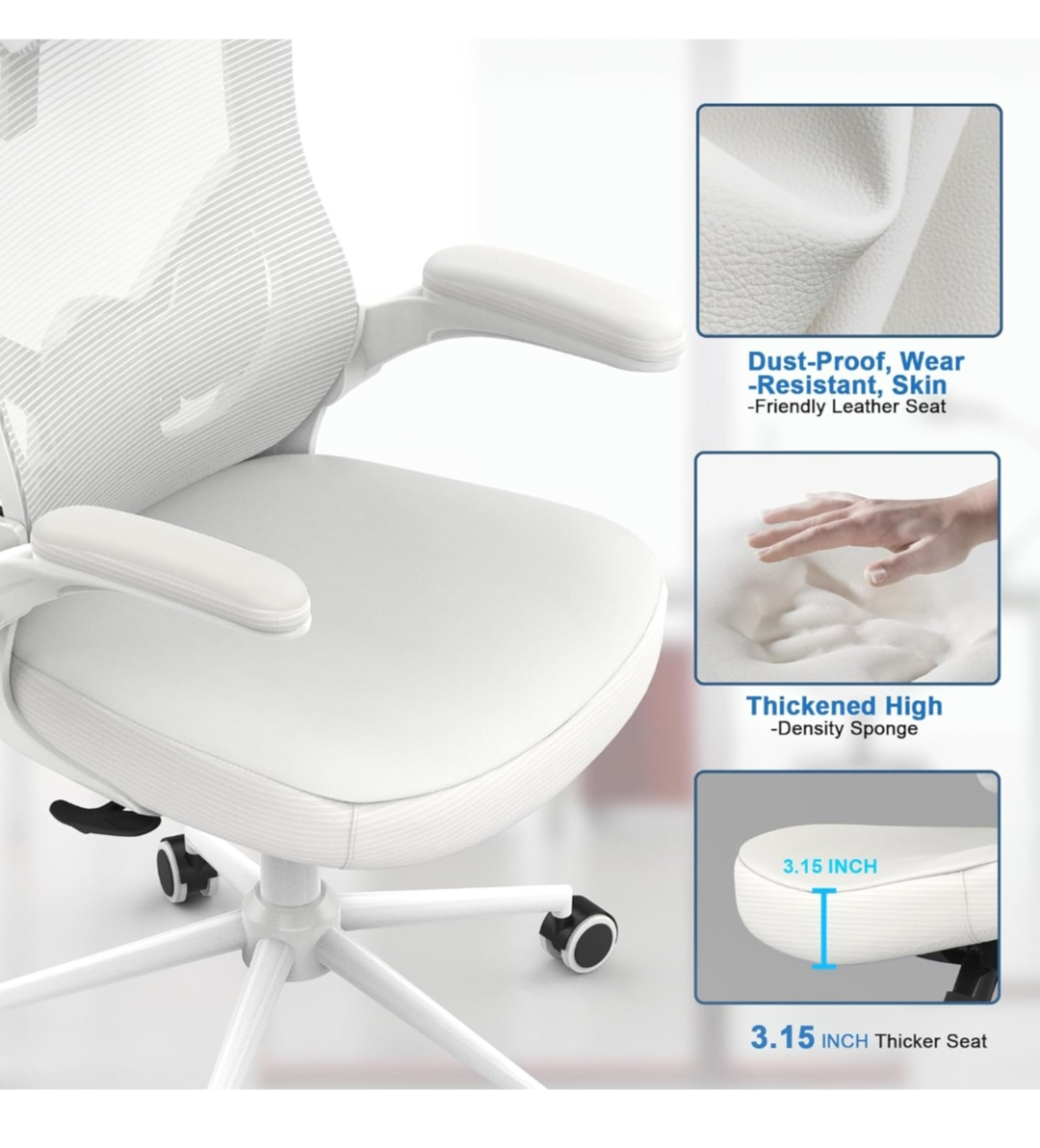 White Ergonomic Office Chair - photo 2