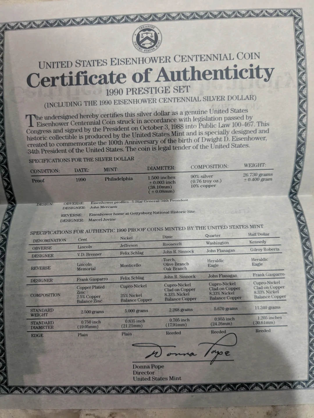 1990 United States Mint Prestige Proof Set image indicator(7)