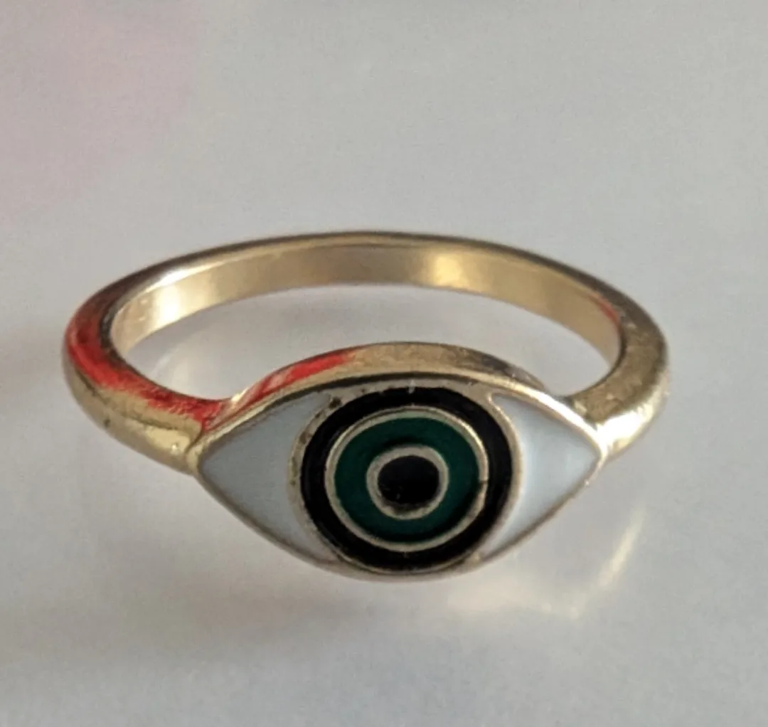 Gold Evil Eye Ring thumbnail