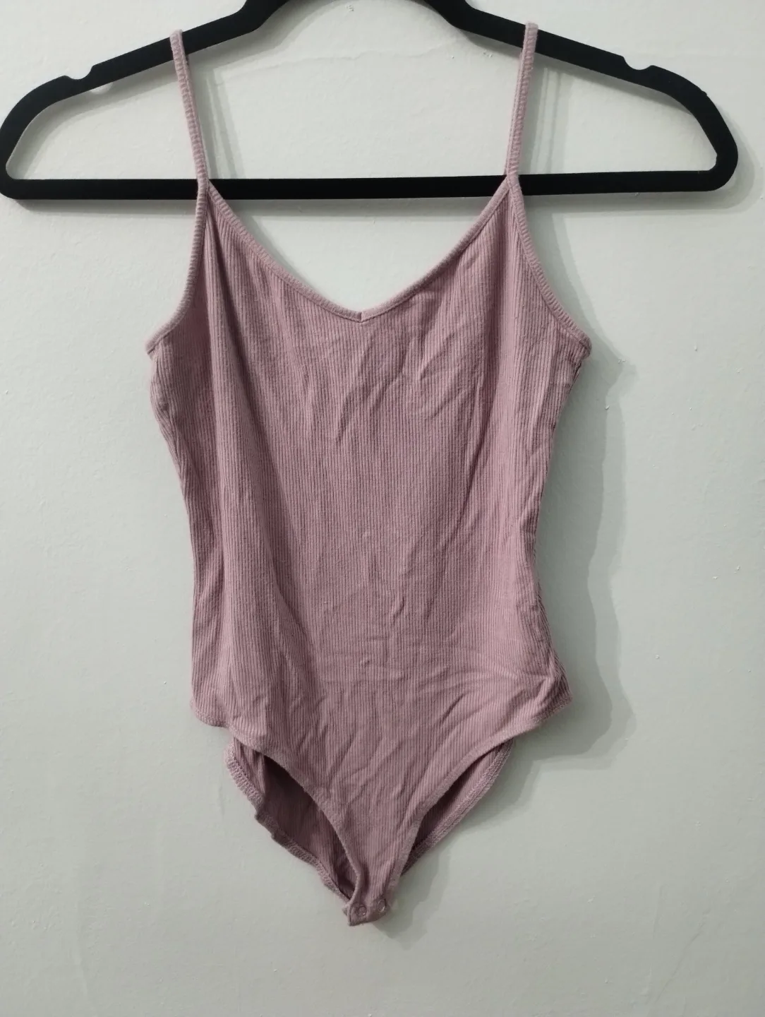 Forever 21 mauve ribbed bodysuit thumbnail