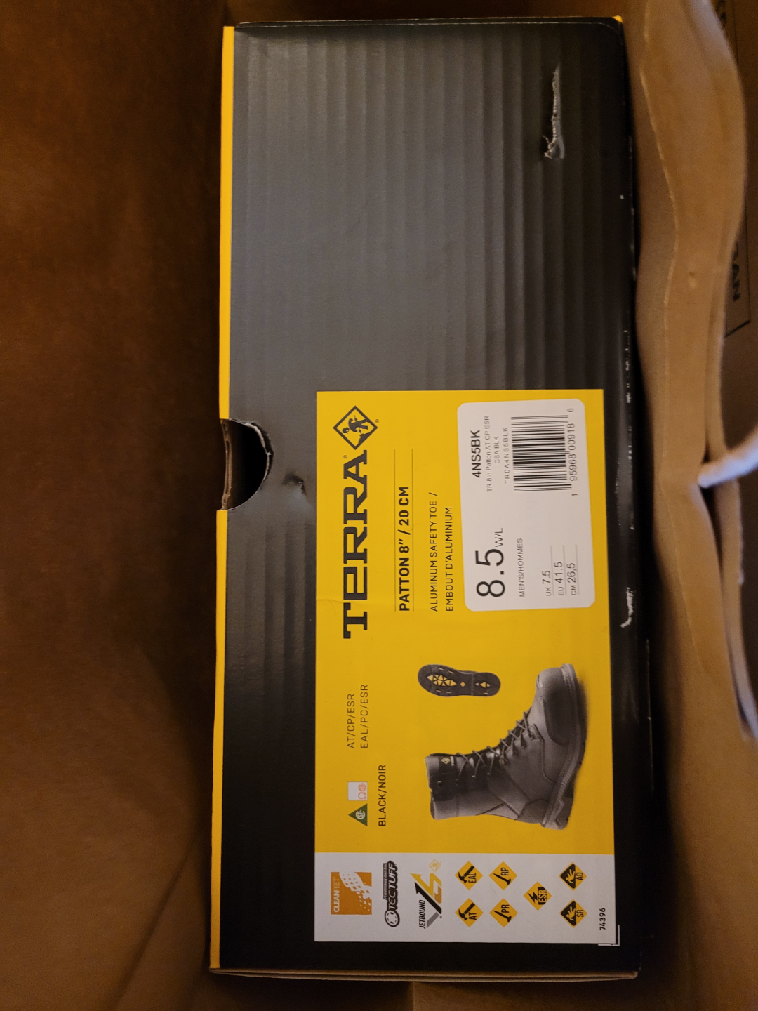 Terra Patton 8" Composite Toe Work Boots - Size 8.5 - photo 3
