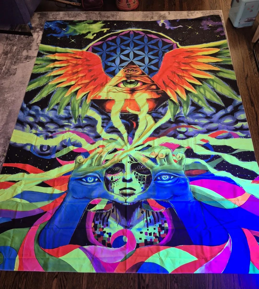 Psychedelic Tapestry - Neon Wall Hanging image indicator(2)