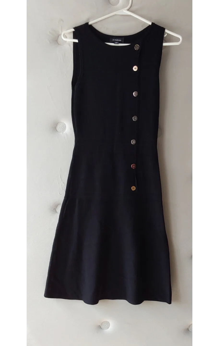 Le Chateau Black Knit Button Detail Dress thumbnail