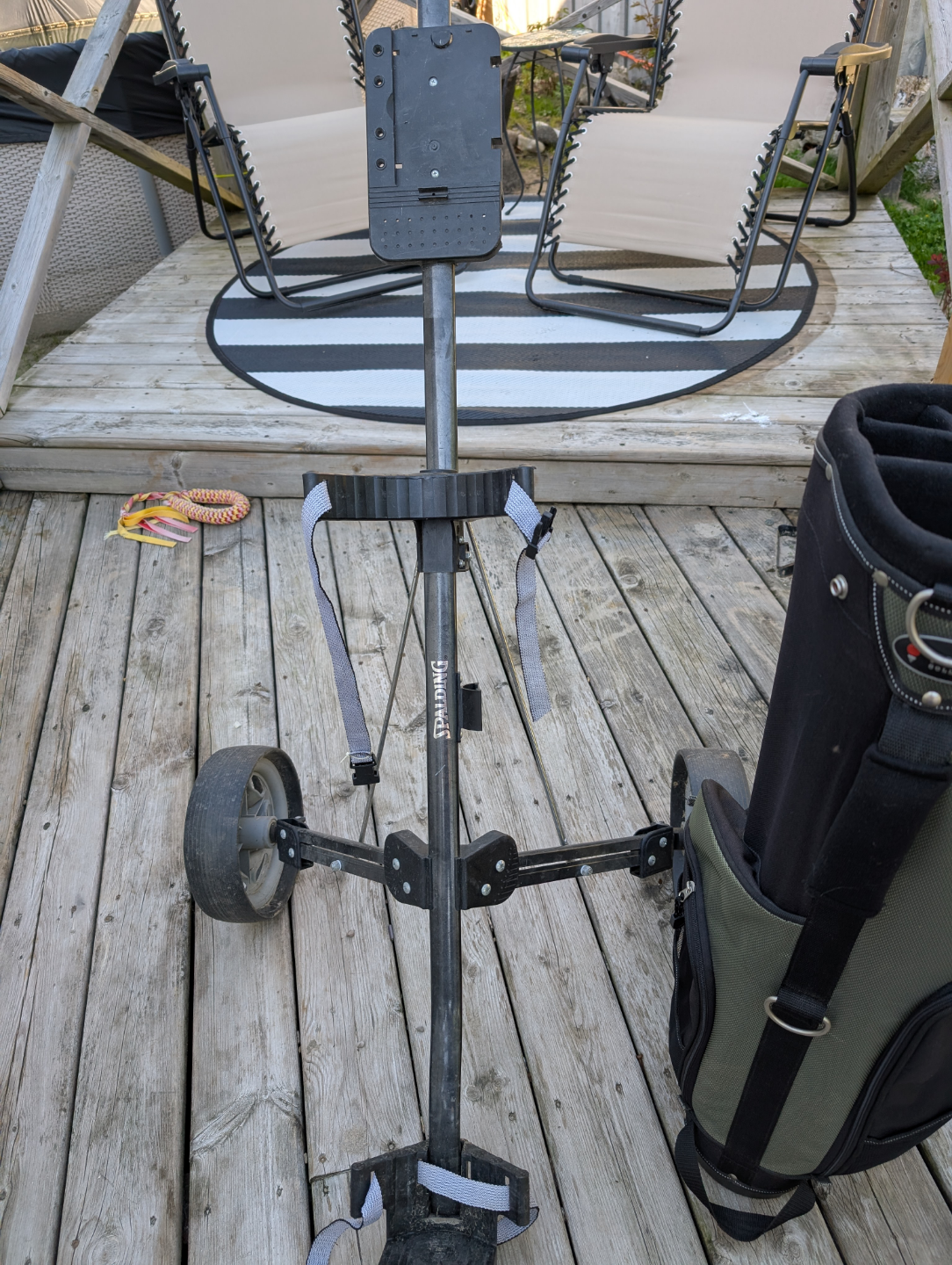 Used Spalding Golf Push Cart with Bag - photo 2