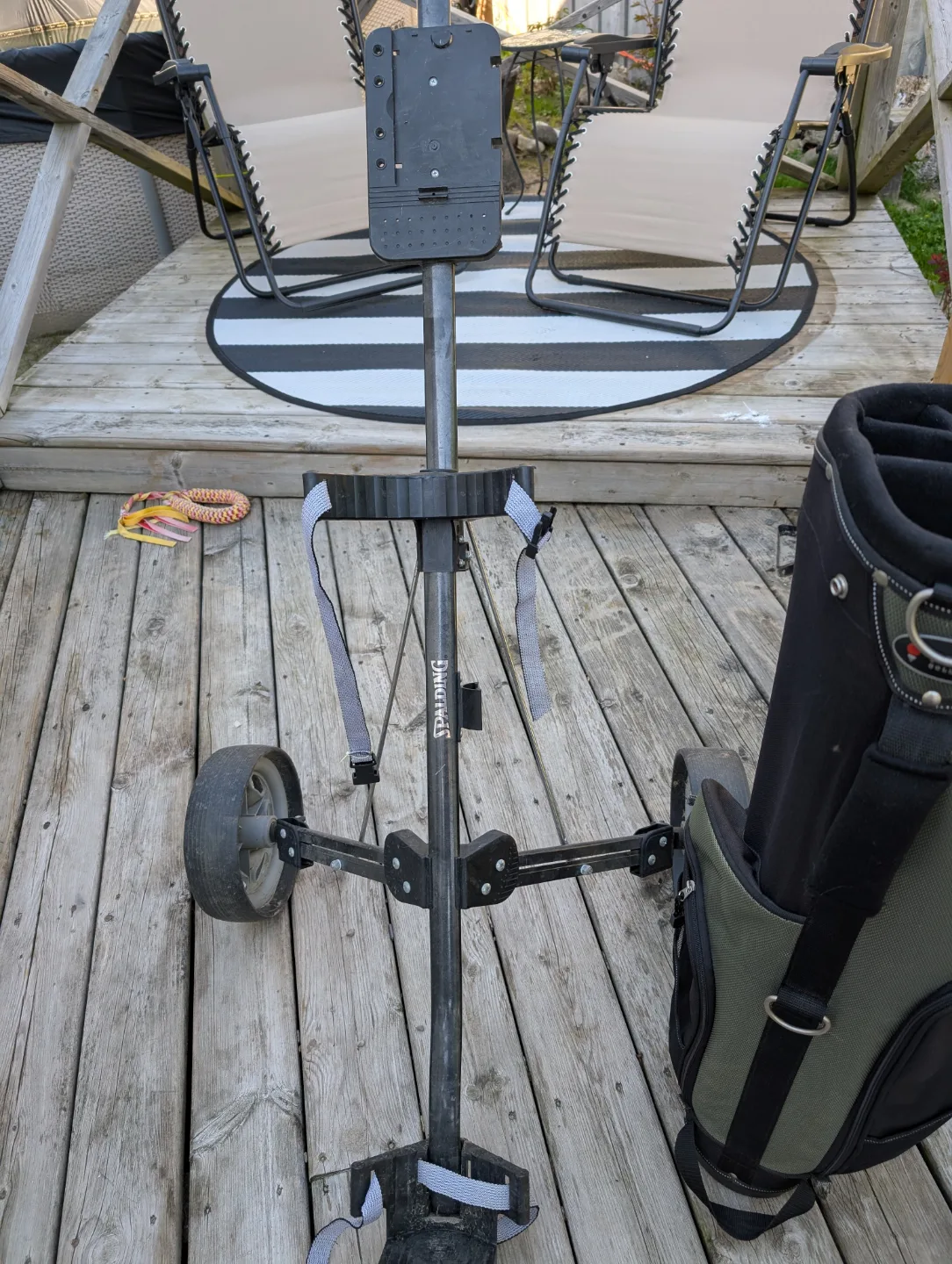 Used Spalding Golf Push Cart with Bag image indicator(2)