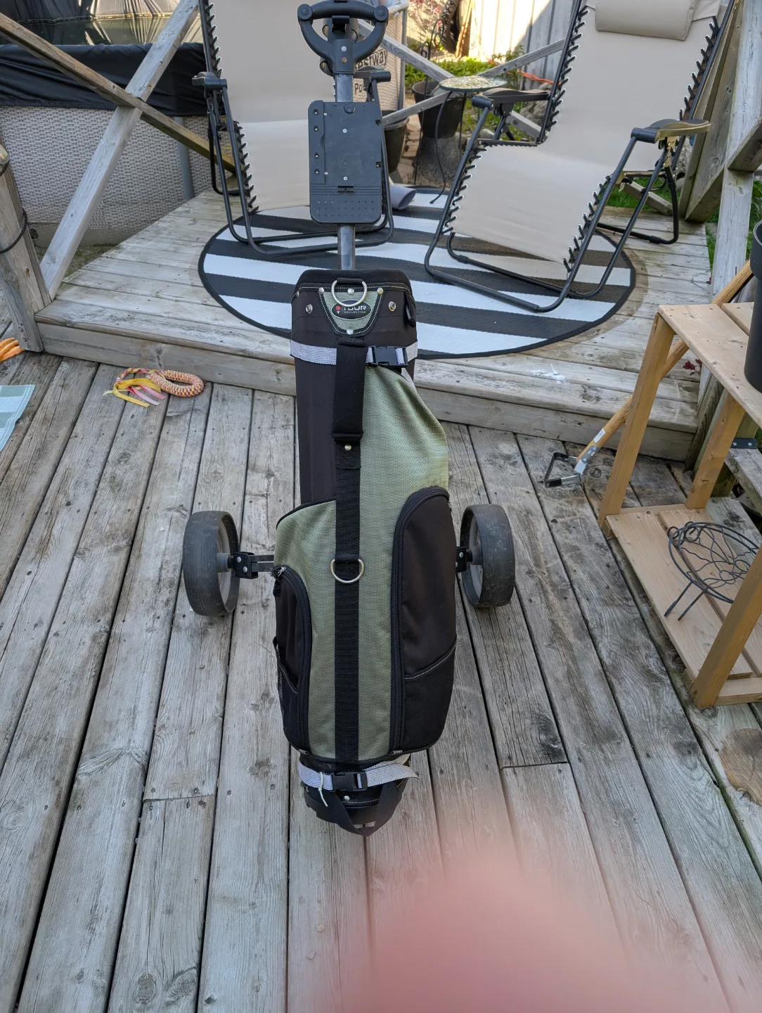 Used Spalding Golf Push Cart with Bag image indicator(4)