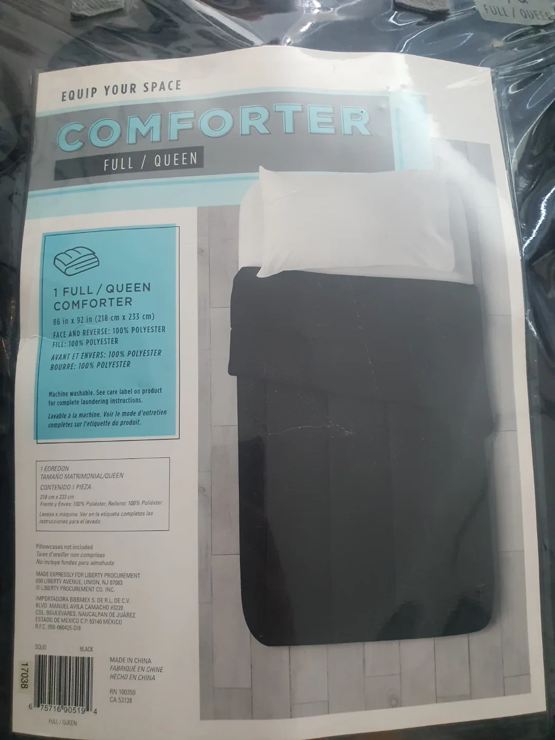 Equip Your Space Full/Queen Comforter - Black thumbnail