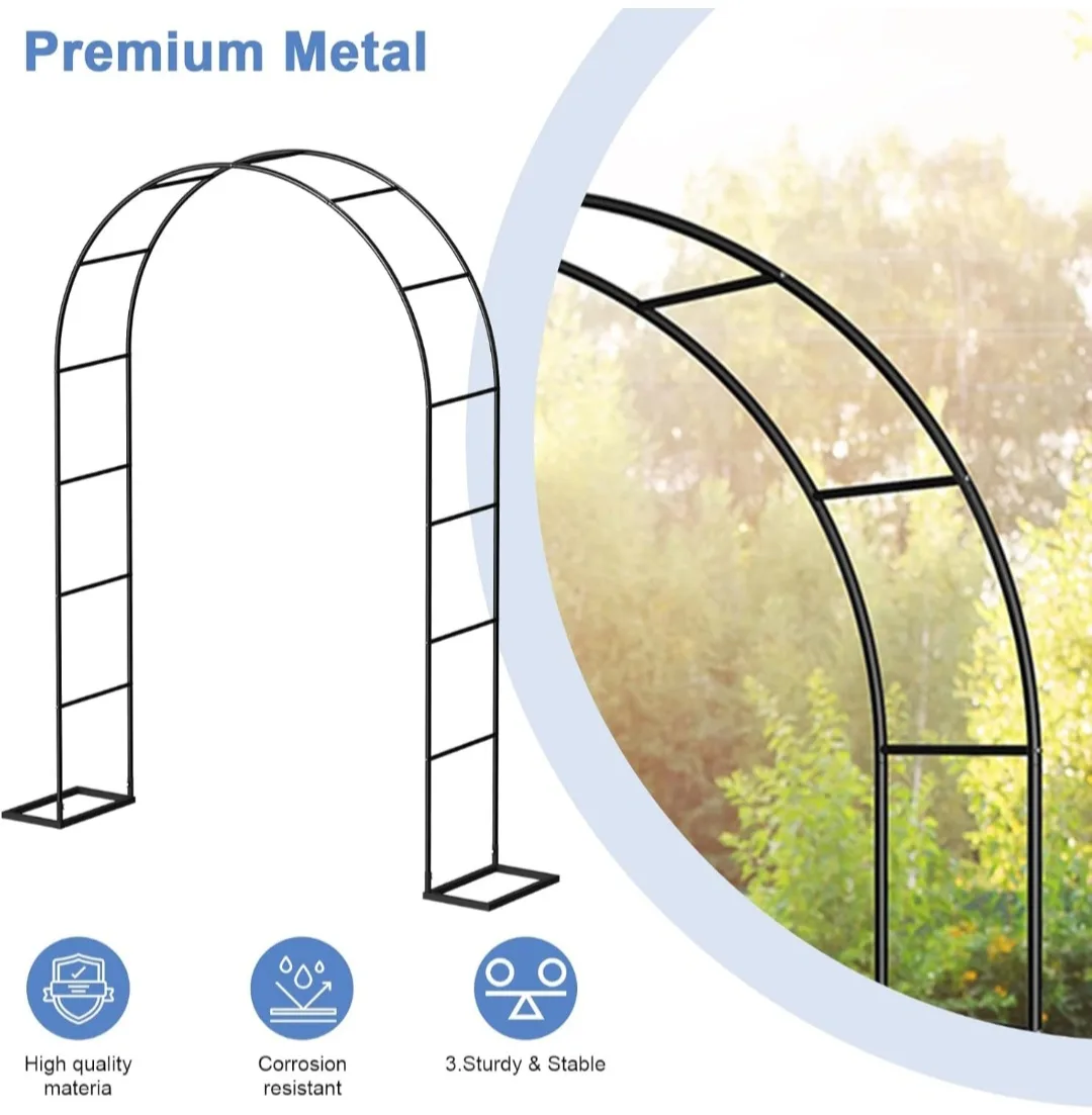 Black Metal Garden Arch Wedding Archway image indicator(7)