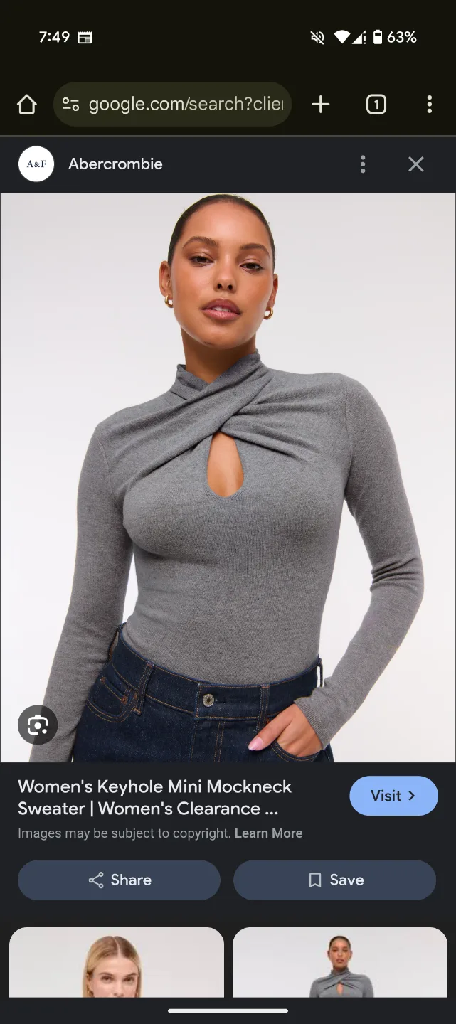 NEW Abercrombie women's keyhole mini mockneck sweater image indicator(3)