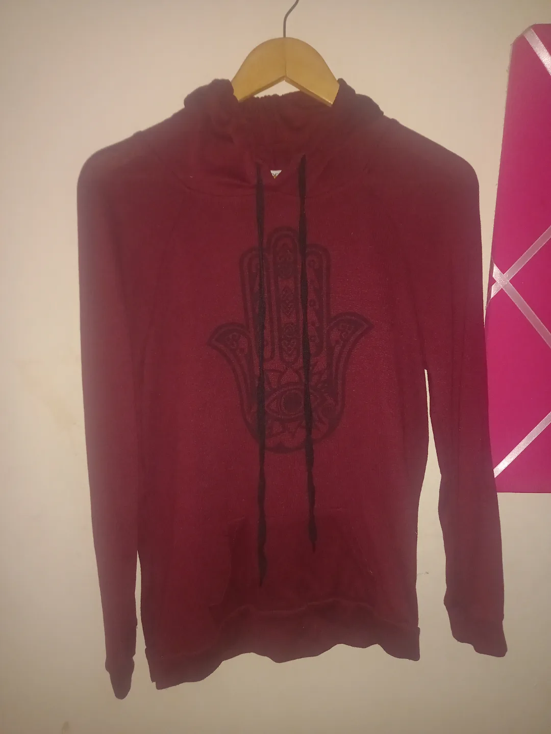 Burgundy Hamsa Hand Hoodie Sweatshirt thumbnail