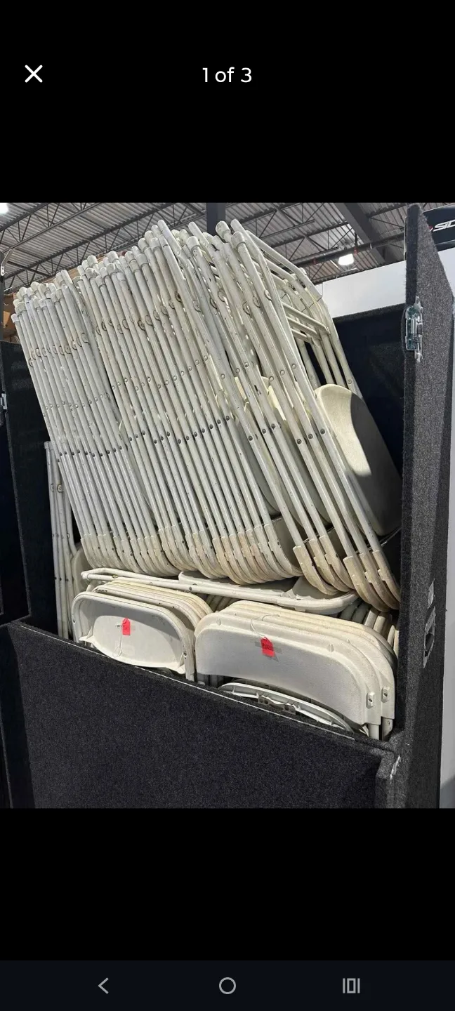 JUNE SALE!!  Folding White Chairs - 200 Available thumbnail