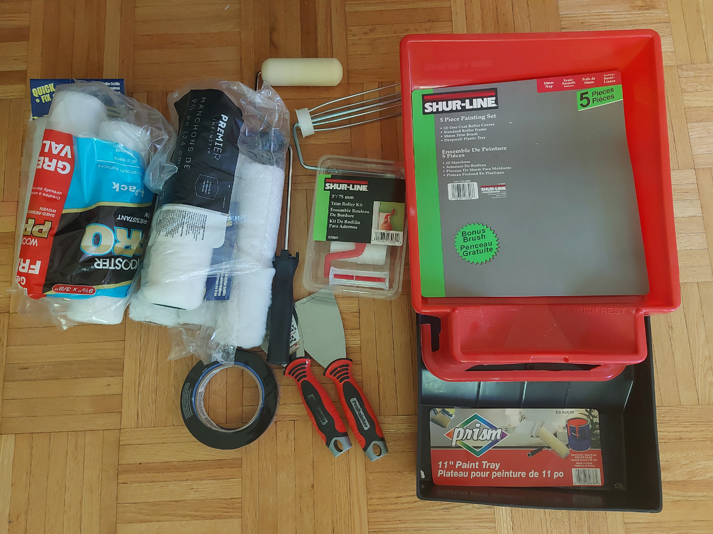 Painting supplies and drop cloths