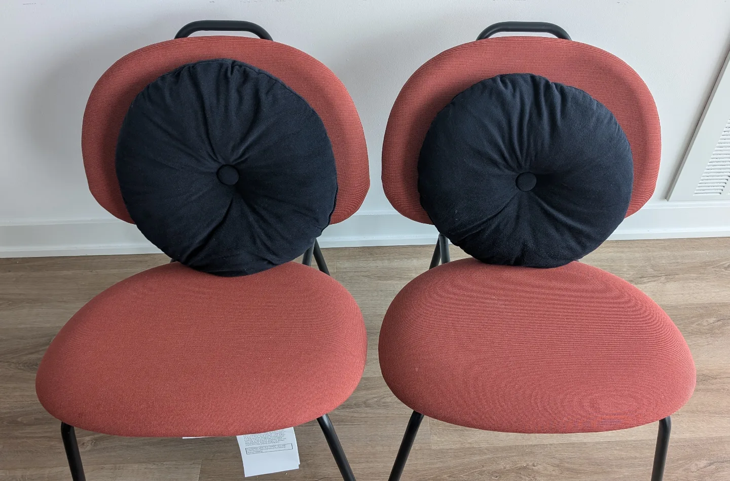 Pair of Modern Ikea Accent Chairs with Pillows thumbnail