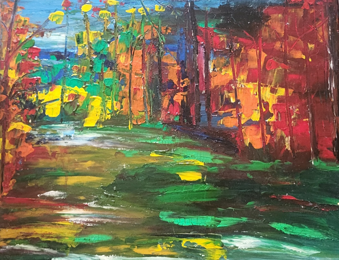 Original Autumnal Forest Acrylic Painting - photo 3