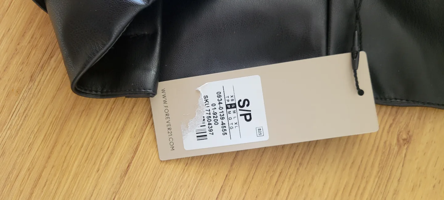 Forever 21 Black Faux Leather Shorts with Belt image indicator(4)