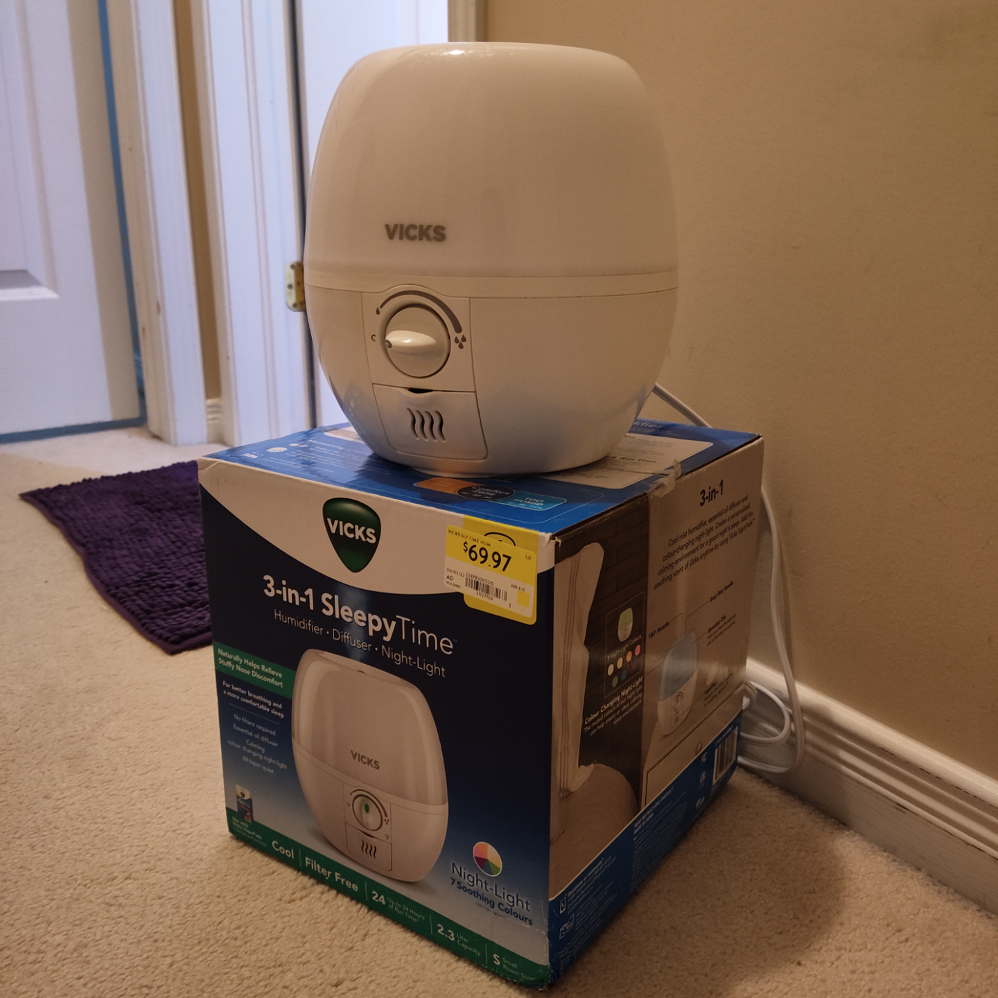 Vicks 3-in-1 SleepyTime Humidifier, Diffuser, and Night Light - photo 2