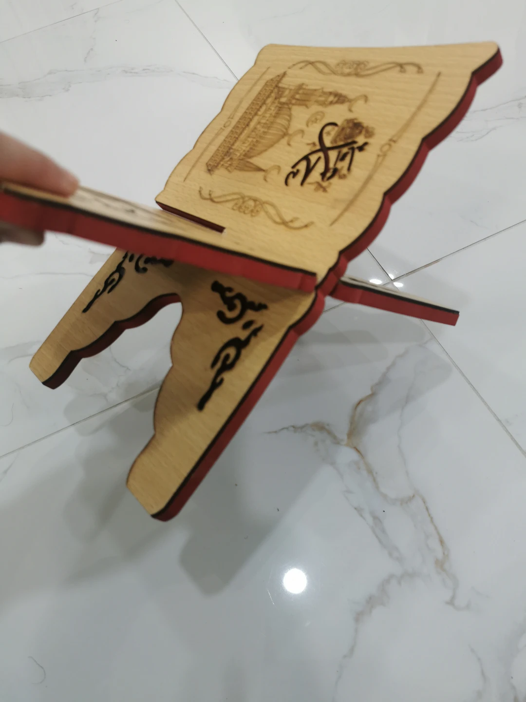 Wooden Quran Stand with Islamic Calligraphy - photo 4