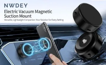 NWDEY Electric Vacuum Magnetic Suction Mount Phone Holder image indicator(2)