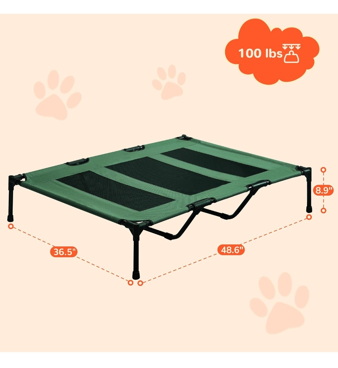 XL Elevated Dog Bed - Green - photo 4