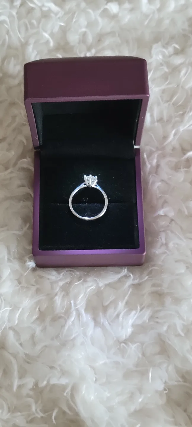 1 carat moissanite on 925 Sterling Silver Solitaire Ring image indicator(3)