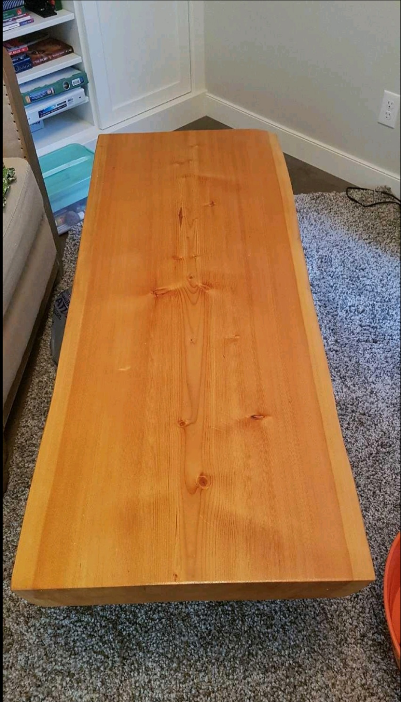 Live Edge Coffee Table with Metal Legs