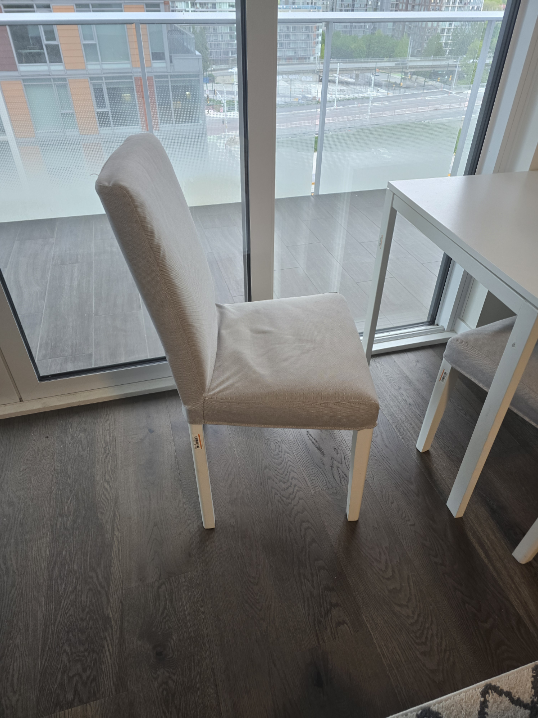 White Small Dining Table Set with Two Chairs - photo 2