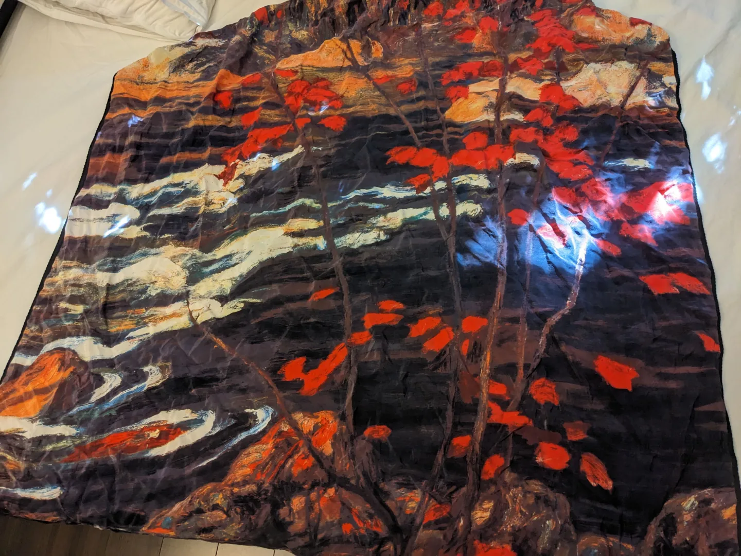 Autumnal Landscape Silk Scarf thumbnail