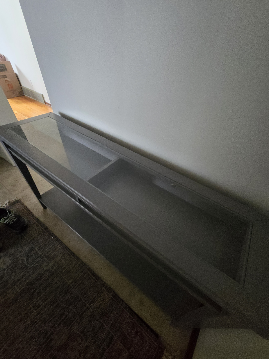 Free Grey Console Table with Glass Top - photo 2