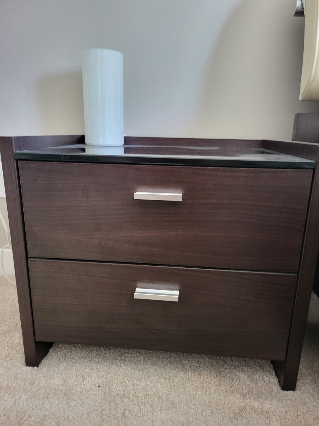 2 Dark wood nightstands - photo 2