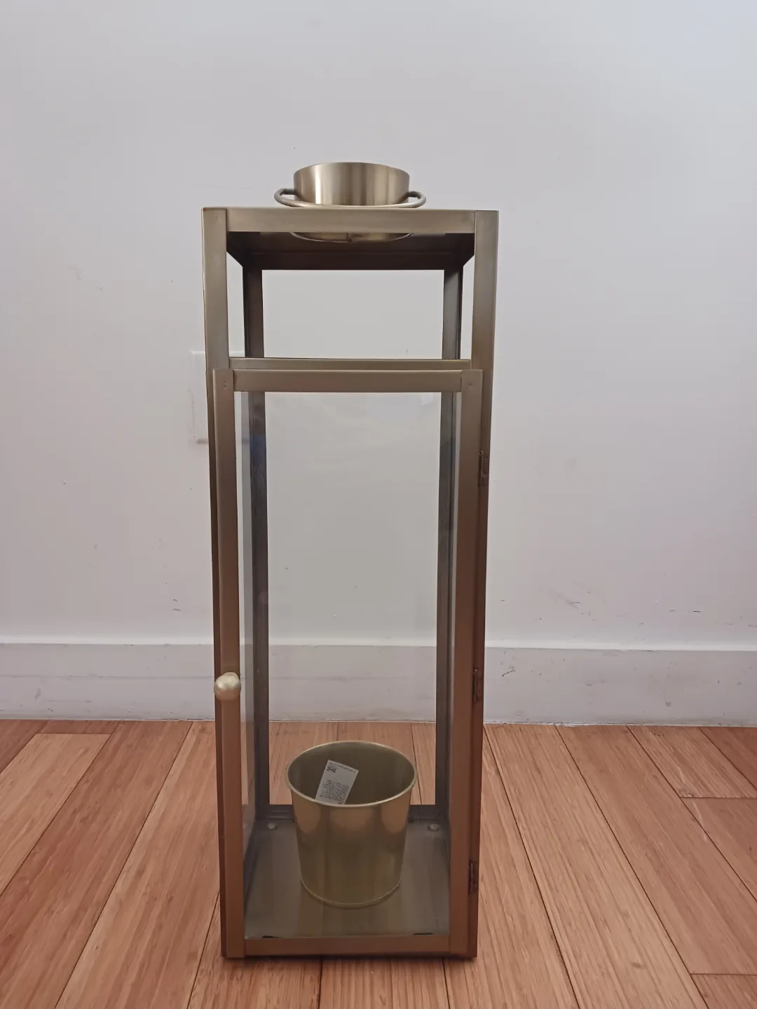 Elegant Gold Metal Lantern Set – Includes 2 Sizes + Glass Panels image indicator(8)