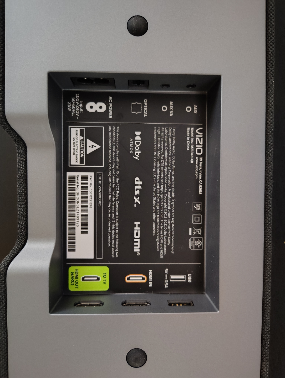 Vizio Soundbar M213ad-K8 - photo 4