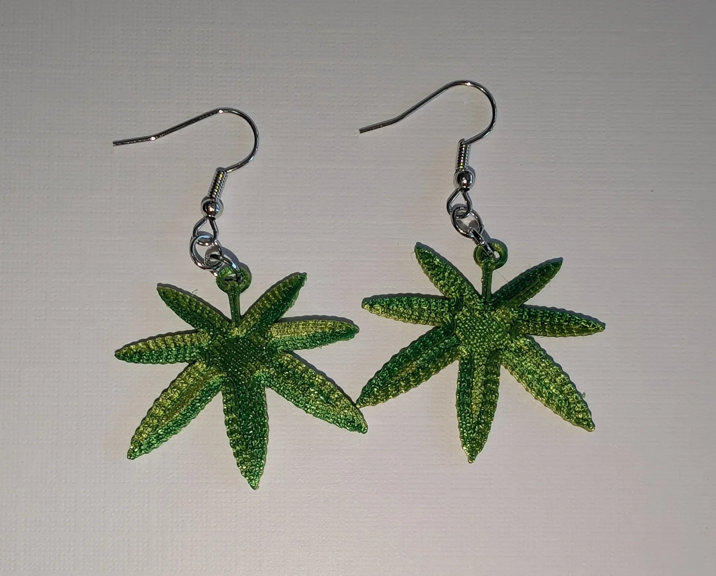 Cannabis Leaf Earrings - New, 3D printed thumbnail