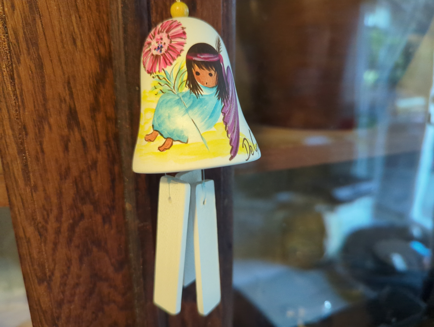 De Grazia Hand-painted Sandstone Wind Chime & laminate print - photo 2