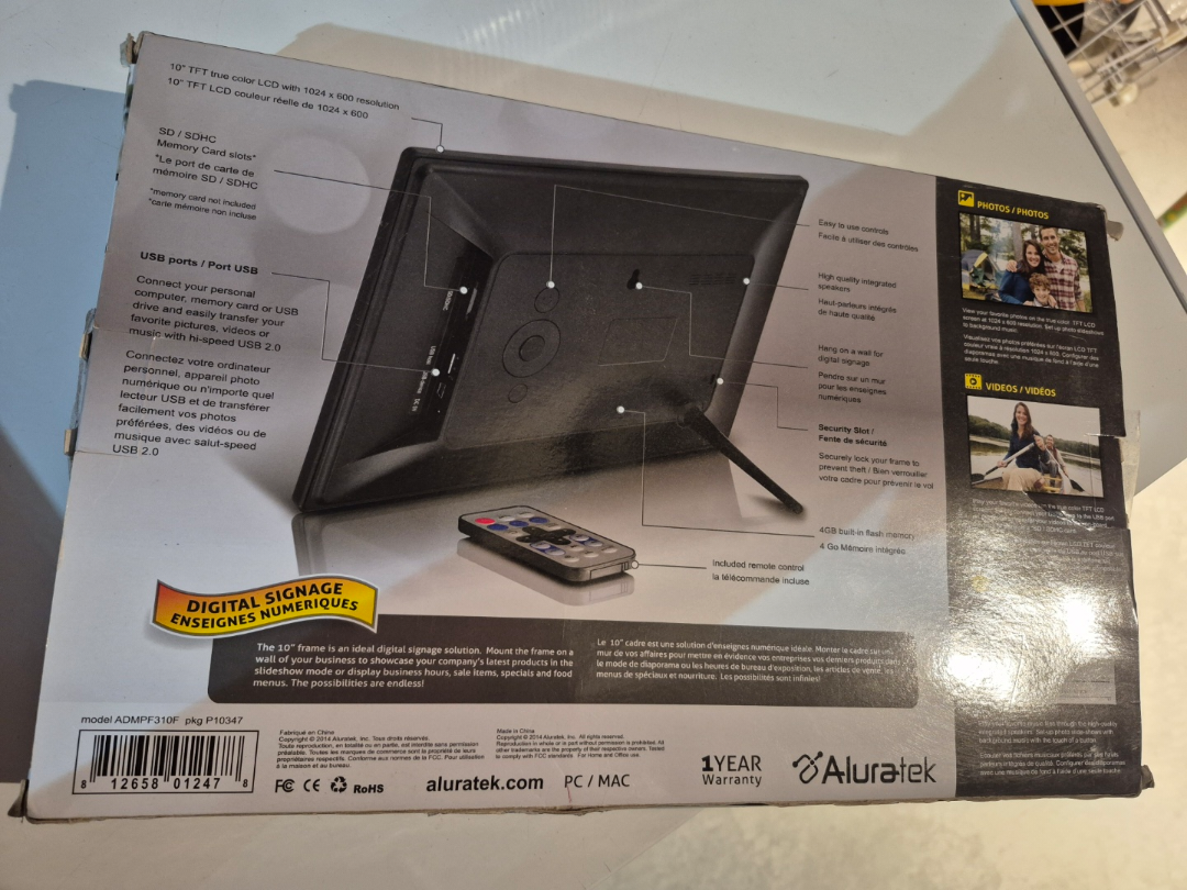 Aluratek 10" Digital Photo Frame - photo 2