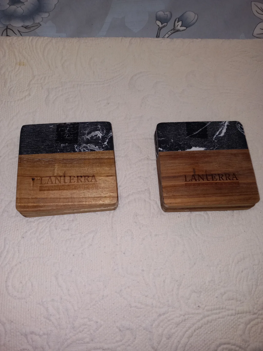 Marble & Wood Coasters - 4 In Stock - New thumbnail