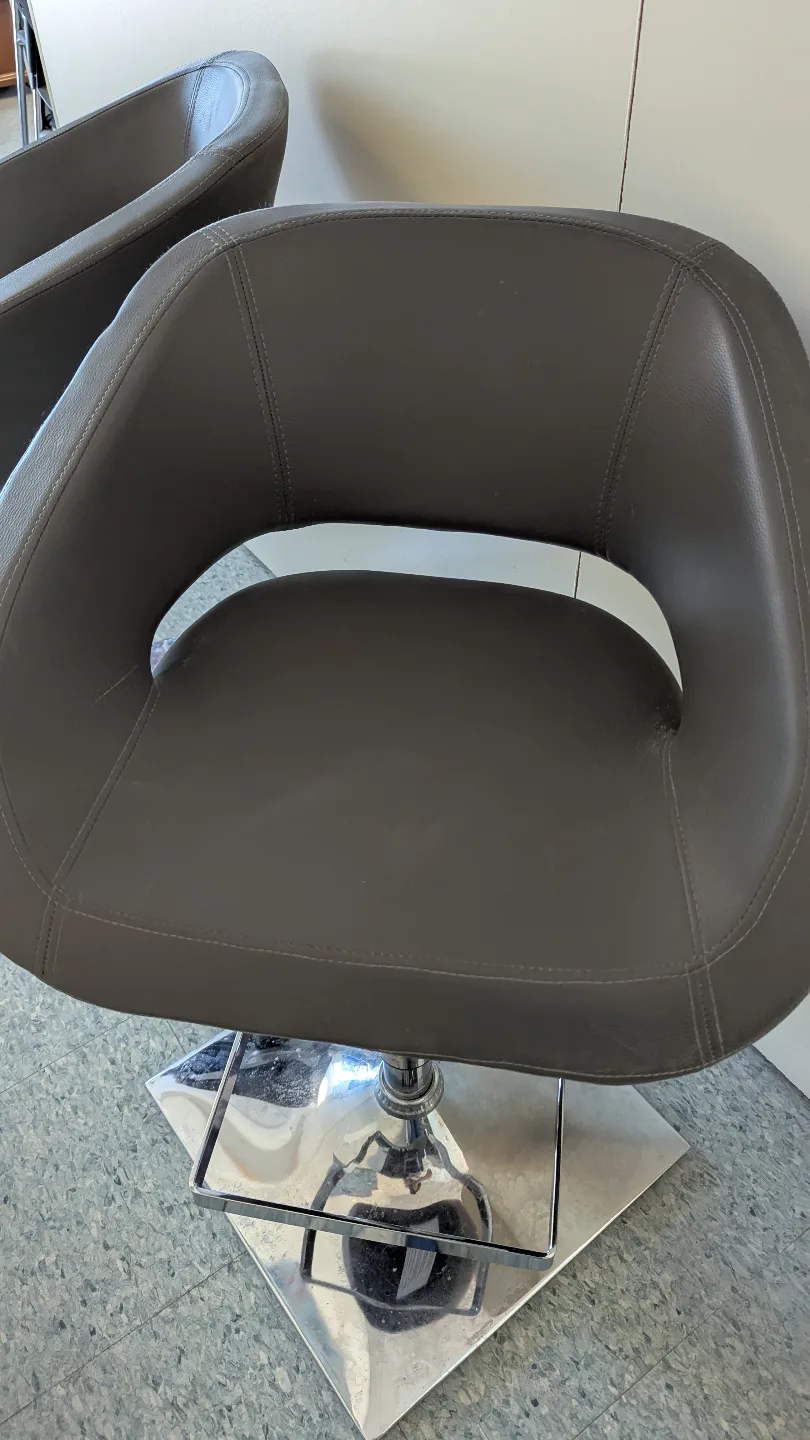 Pair of Modern Dark Grey Swivel Bar Stools image indicator(3)