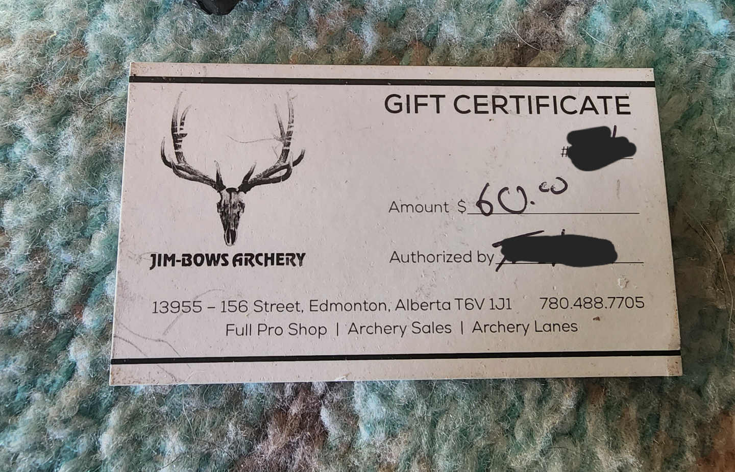 Jim-Bows Archery Gift Certificate - $60