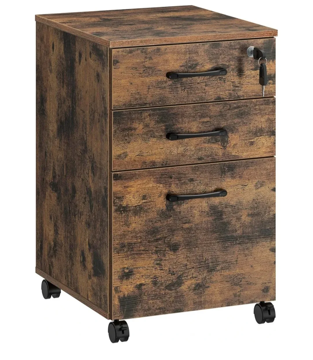 NIB Three-Drawer Filing Cabinet with Lock - BLACK image indicator(2)