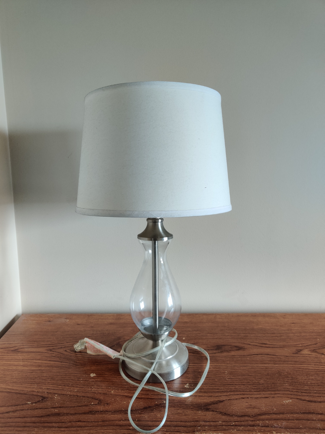 Modern Glass and Brushed Nickel Table Lamp