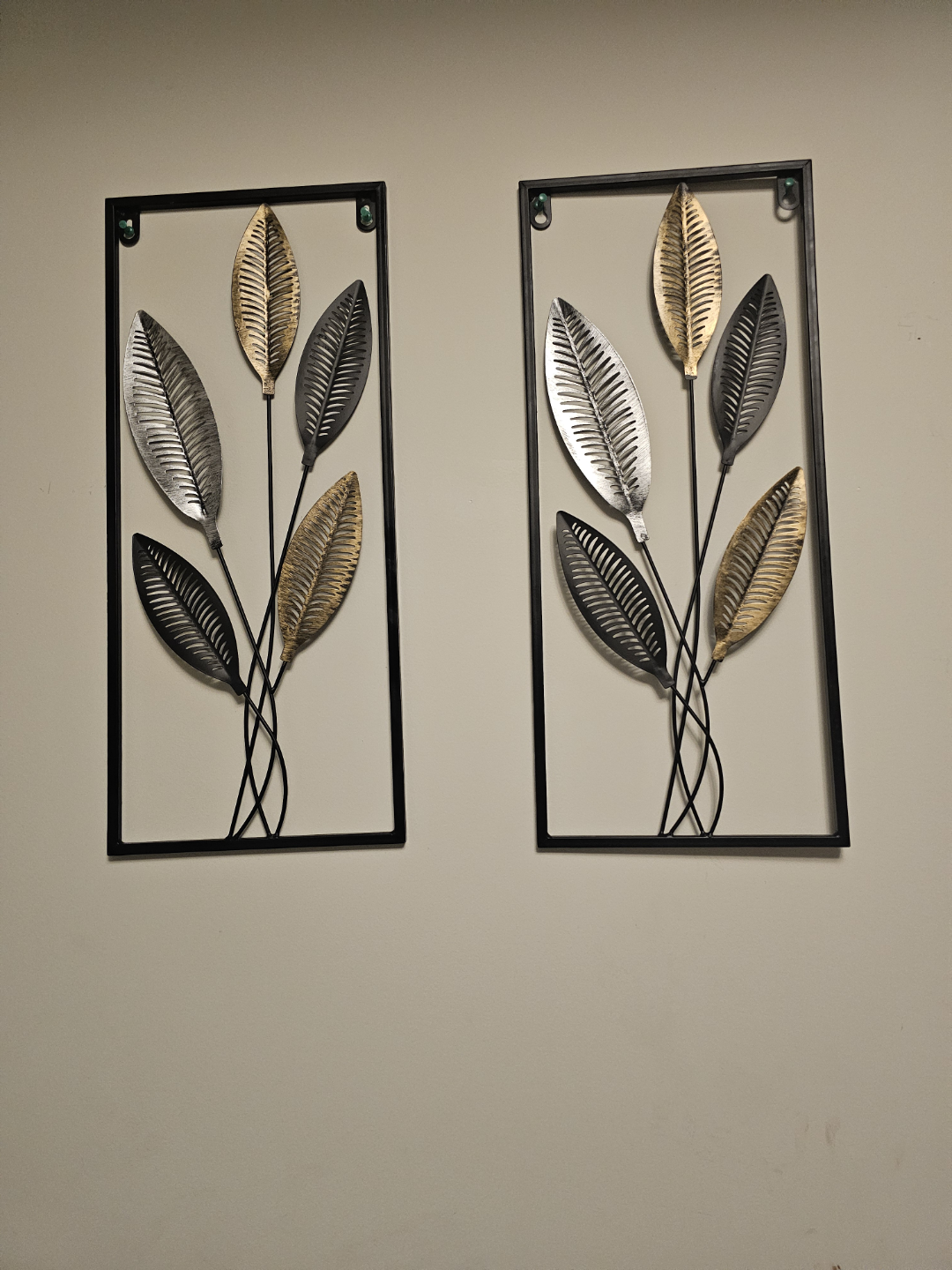 Pair of Metal Leaf Wall Decor