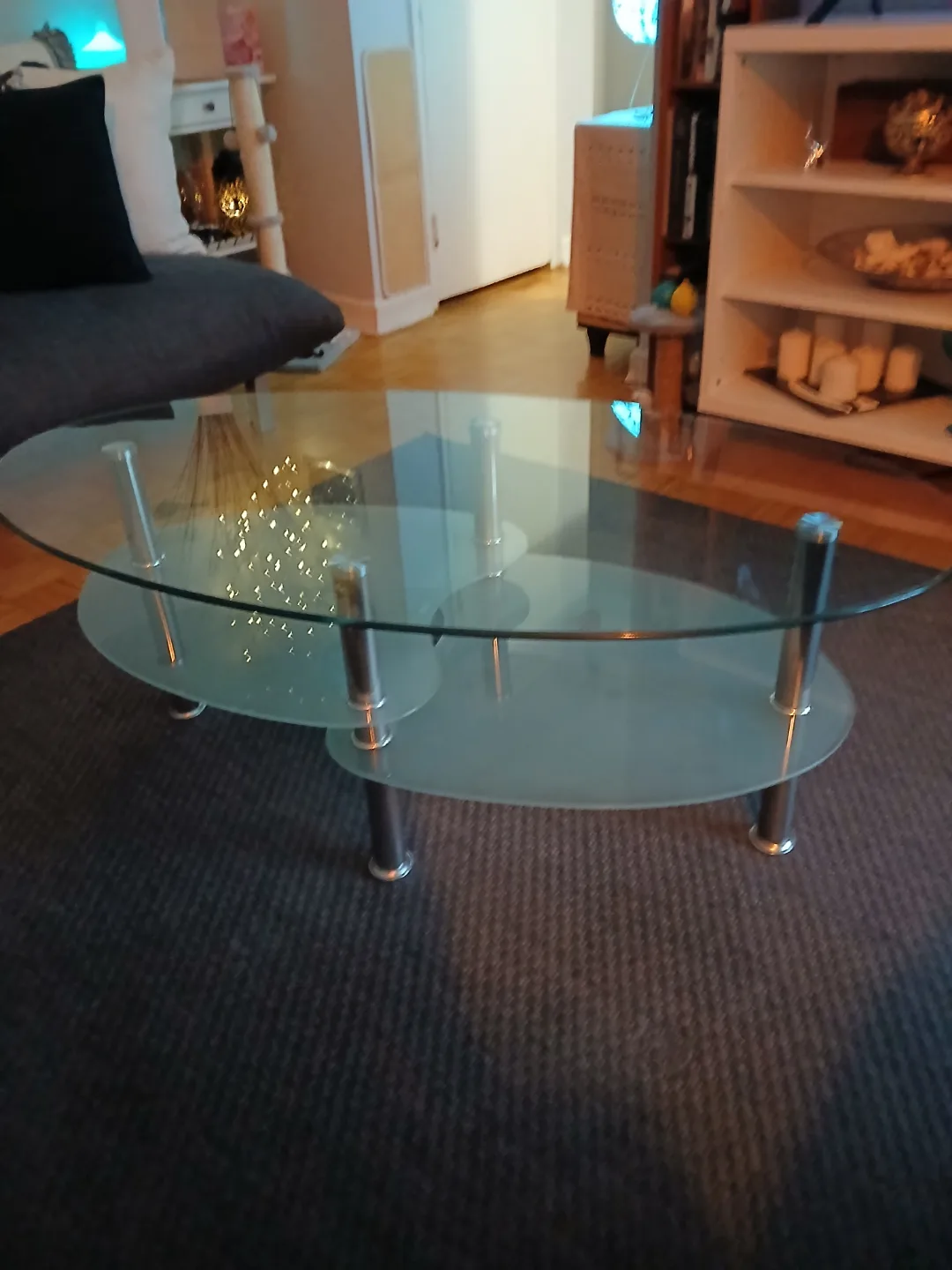 Glass  & Frosted Coffee Table with Two Tiers thumbnail