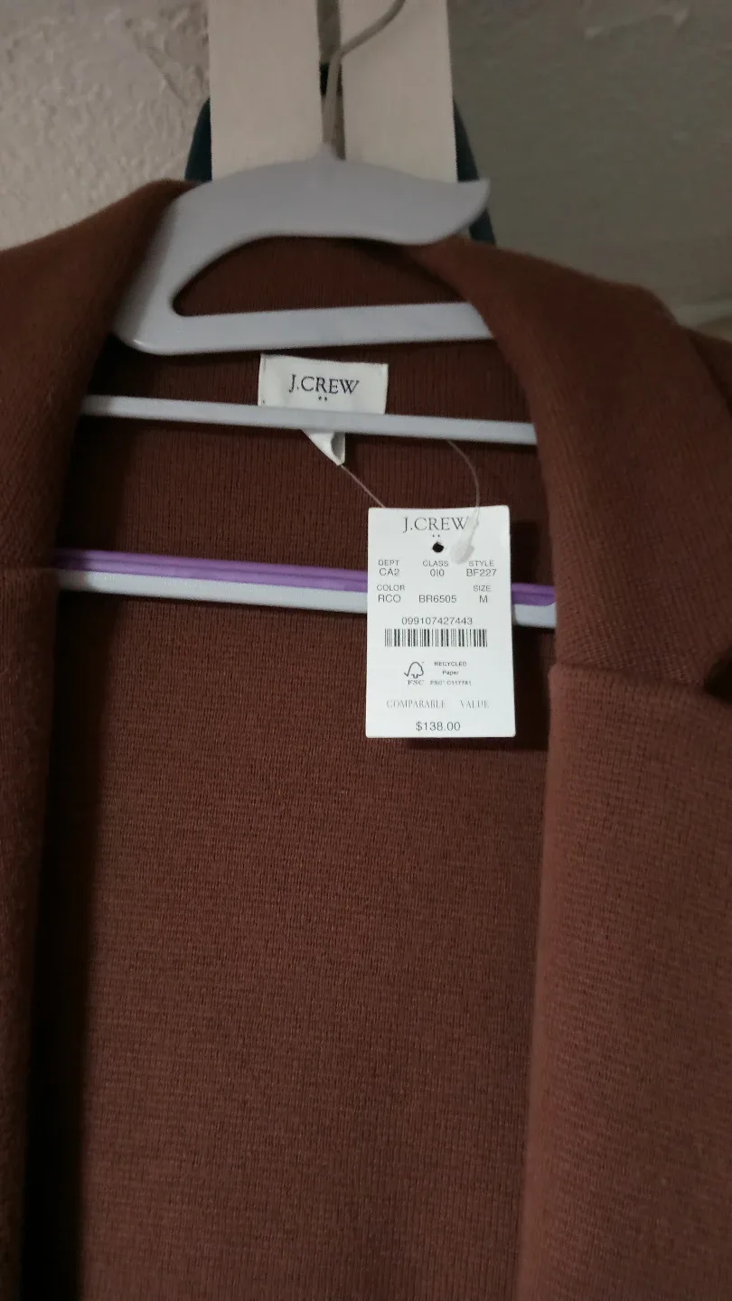 🥕J.Crew Brown Knit Blazer - Size M image indicator(2)