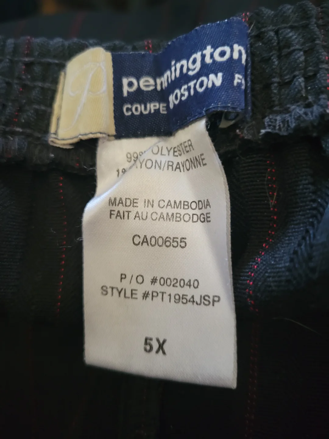 Pennington Women's Black With Red Pinstripe Pants🏒 image indicator(2)