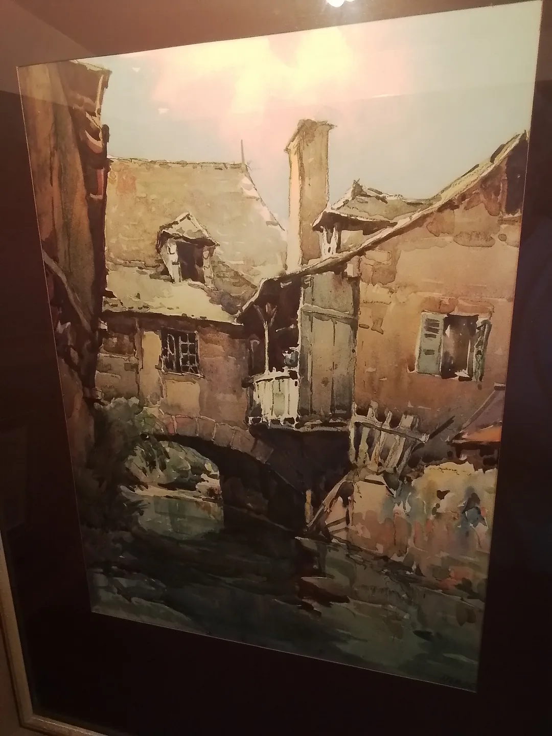 Vintage Marc Signed Framed Watercolor Painting image indicator(2)