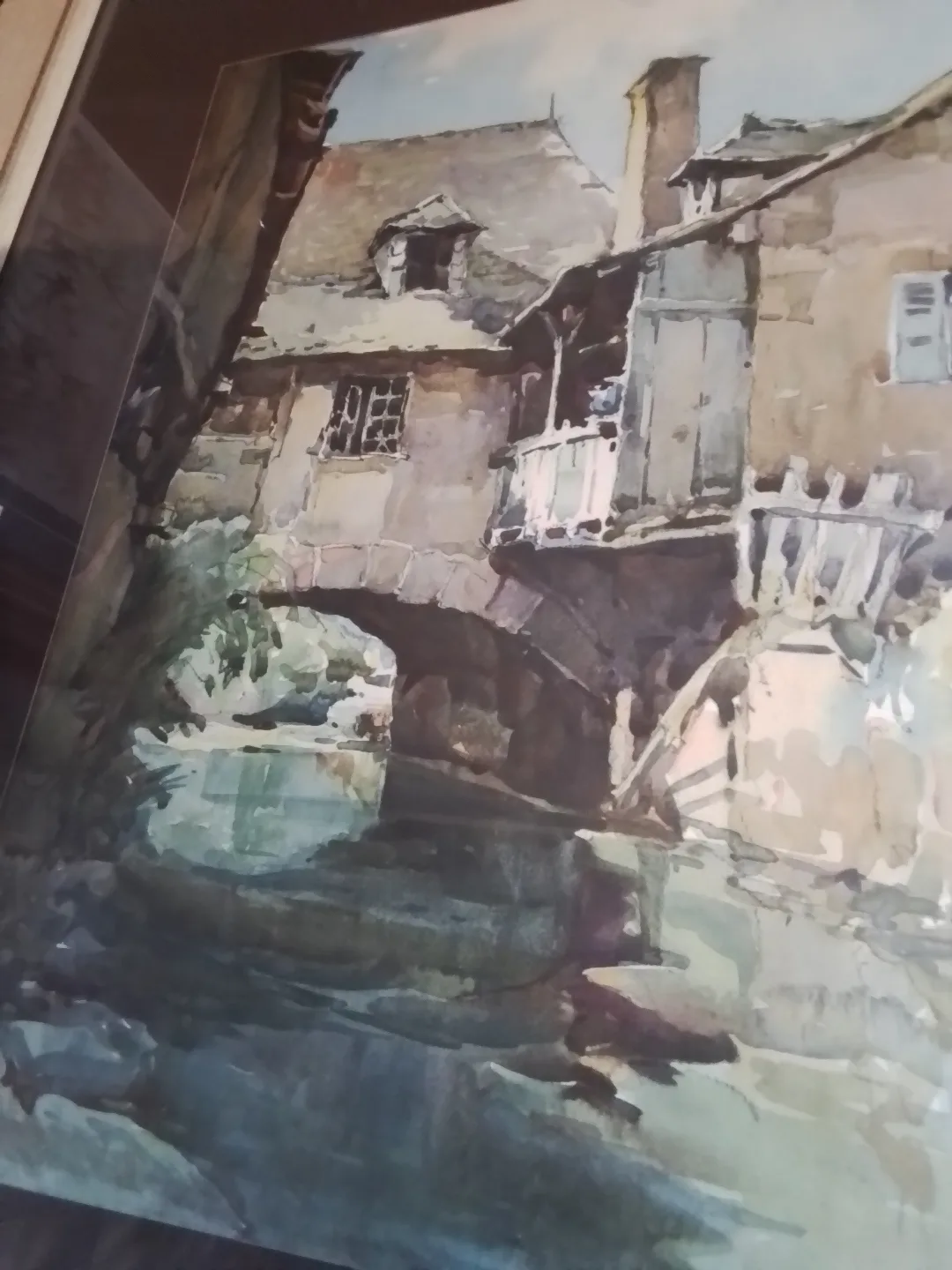 Vintage Marc Signed Framed Watercolor Painting image indicator(6)