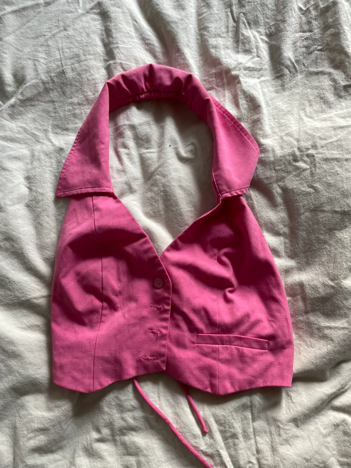 Pink Cropped Backless Vest thumbnail