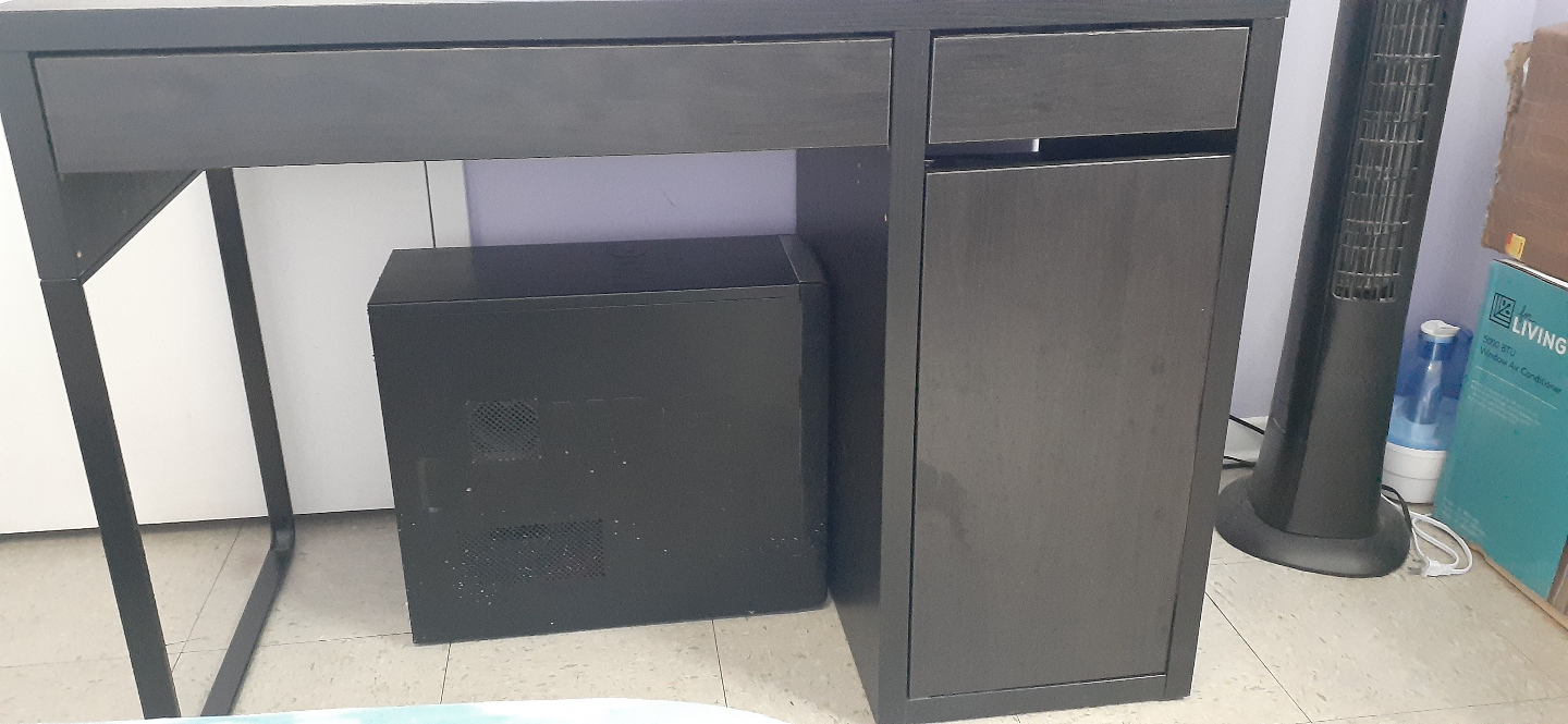 Black IKEA Desk with Drawer