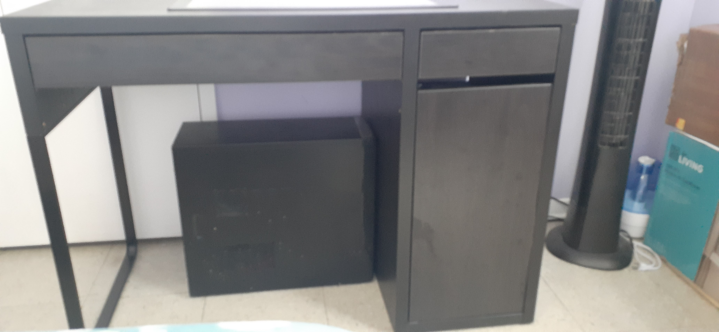 Black IKEA Desk with Drawer - photo 2