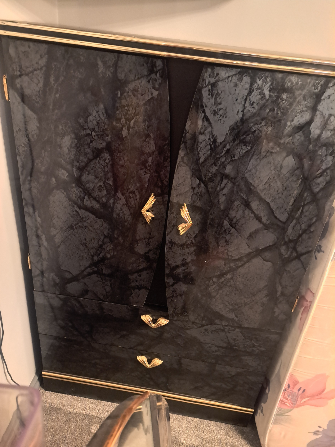 Black and Gold Vanity Set with Mirror - photo 2
